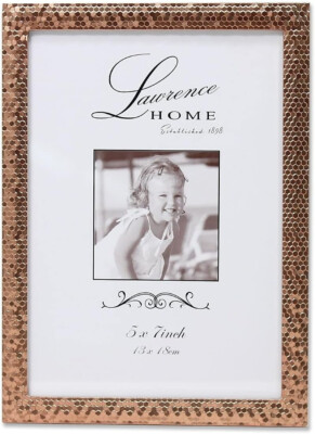NEW Lawrence Frames Rose Shimmer Metal Picture Frame Gold 5x7 Multi Use QUALITY