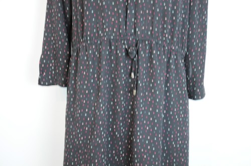 Tokito Dress Womens 14 Shift Black Polka dot Long Sleeve Pockets Stretch Waist - Picture 4 of 14