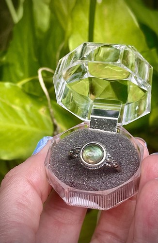 Flashy Labradorite Gemstone Hand Made Ring 925 Sterling Silver Reiki Meditation - Picture 15 of 24