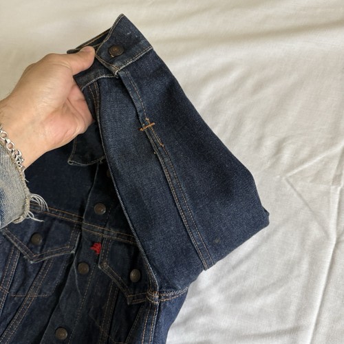 Vtg 60s Levi’s Type 3 Denim Jean Trucker Jacket Kids Size 6 Dark Wash USA Made - Picture 9 of 22