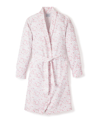 Petite Plume Women's Twill Robe in Dorset Floral, Style# AWRDF-M, Size M, Pink