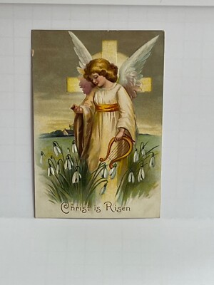 Postcard Angel Easter Vintage Embossed A14