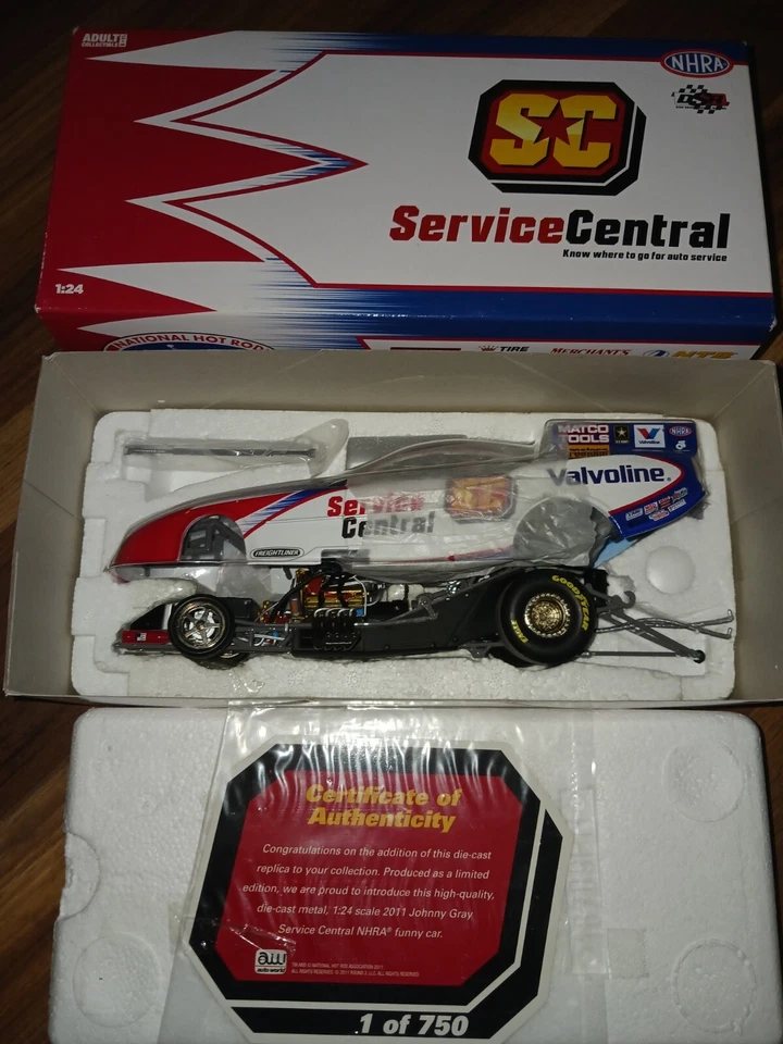 Coche divertido Johnny Gray Service Central 1:24 NHRA 2011 raro ((nuevo en caja))) Foto 3 de 4