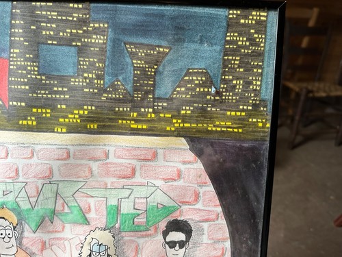 Original 1989  Cyberpunks Comic Character Art "STEEN" Drawing Jose Rusted Guns - Picture 7 of 11