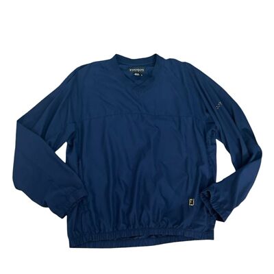 Footjoy Navy Windbreaker V-Neck Lightweight Pullover Golf Rain Jacket Mens Med