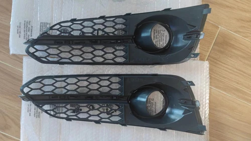 Black Front Fog Grill Grille Light Cover Trim 2pcs For Audi D4PA A8 S8 2015-2017 - Picture 7 of 10