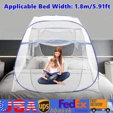 Pop-Up Mosquito Net Tent Folding Mosquito Net Zipper Single Door Netting Tent US