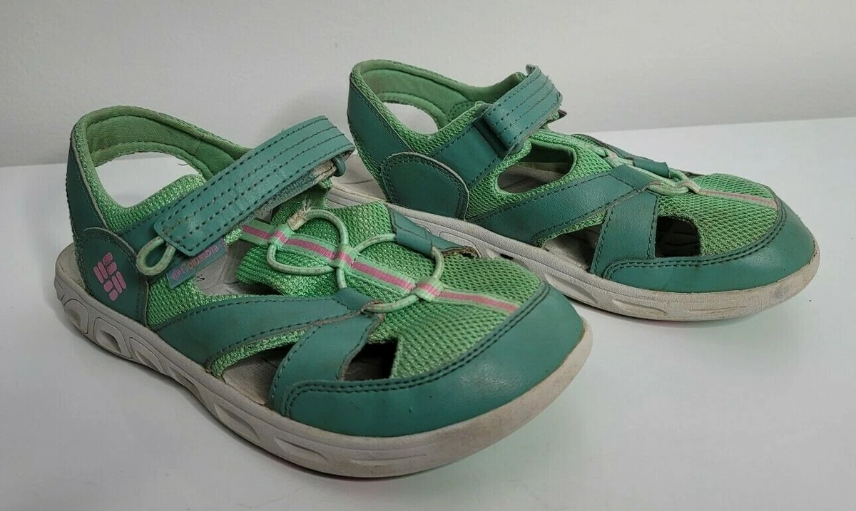 COLUMBIA Hiking Water Sandals Shoes Womens Size 5 Seafoam Pink Closed Toe