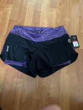 Zoot W RUN PCH 2 In 1 3" SHORT BLACK/DEEP PURPLE PALM XLarge