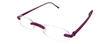 Calabria 714 Women's Rimless Flexie Reading Glasses in Violet Purple 2.75 48 mm