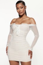 Plus Mini BodyCon Dress - ALL WHITE  EVERYTHING 2XL FASHION NOVA