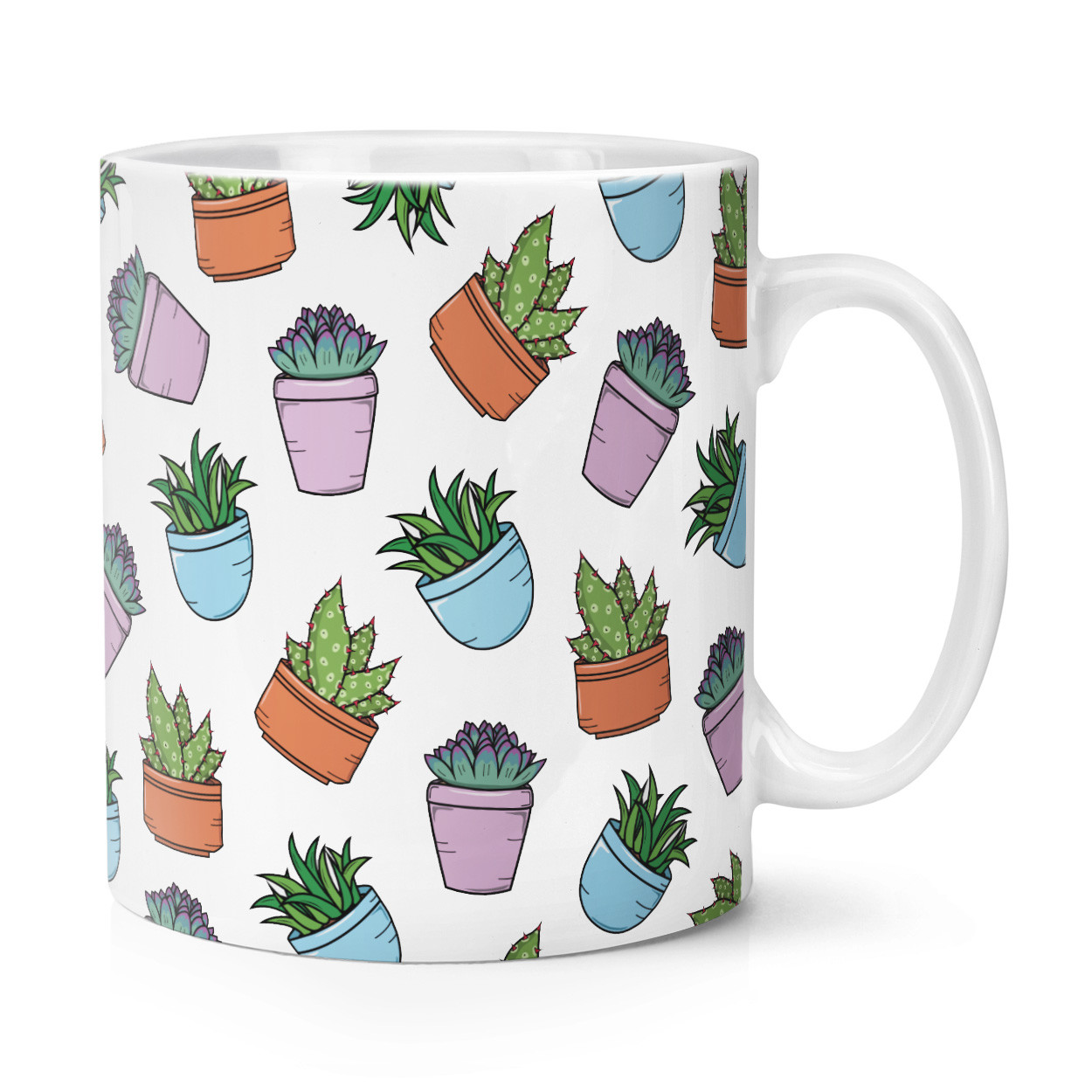 Plant Pot Pattern 10oz Mug Cup - Funny Succulents Crazy Plant Man Lady