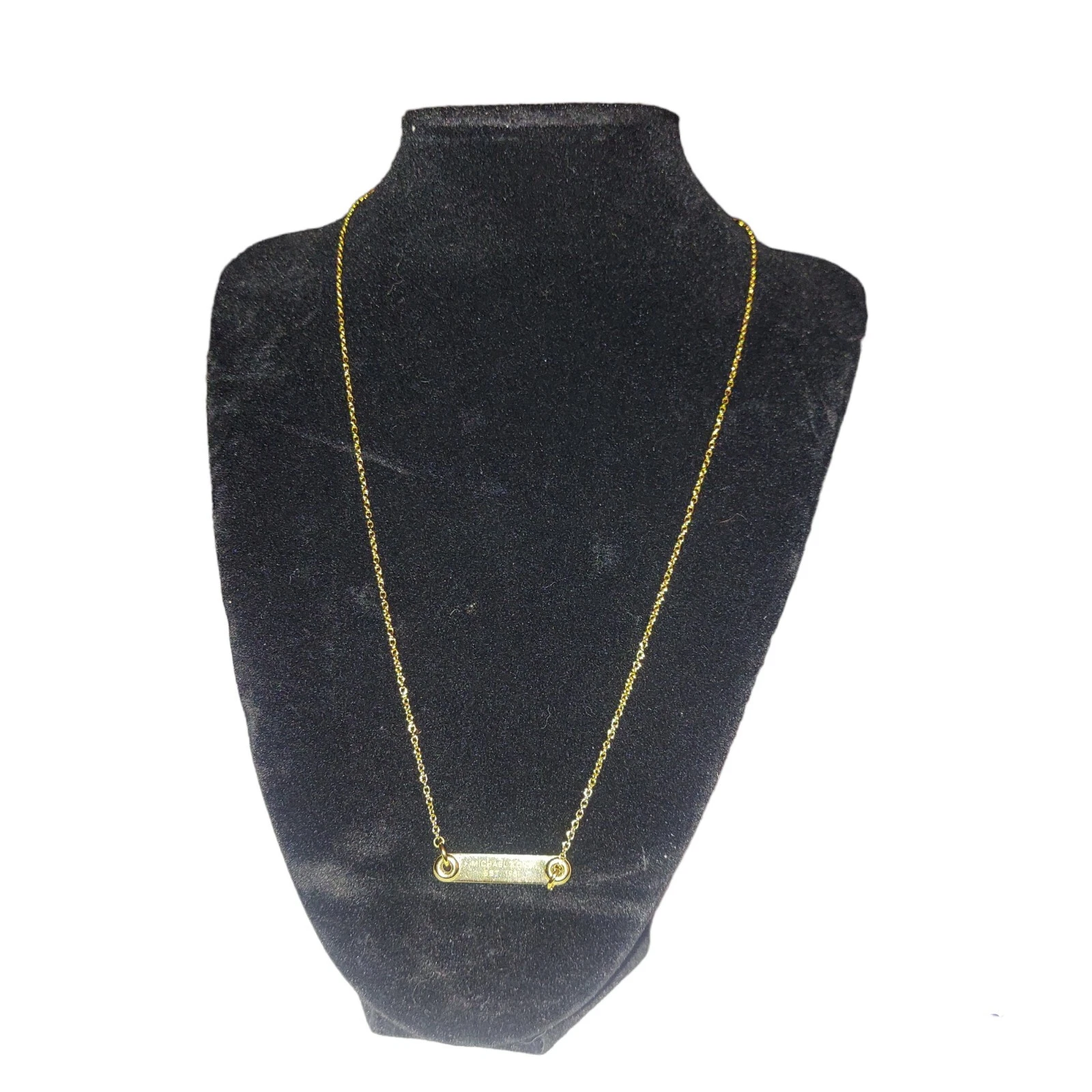 Collana Michael Kors a barretta placcata oro impreziosita da cristalli 16” 18” pietre mancanti