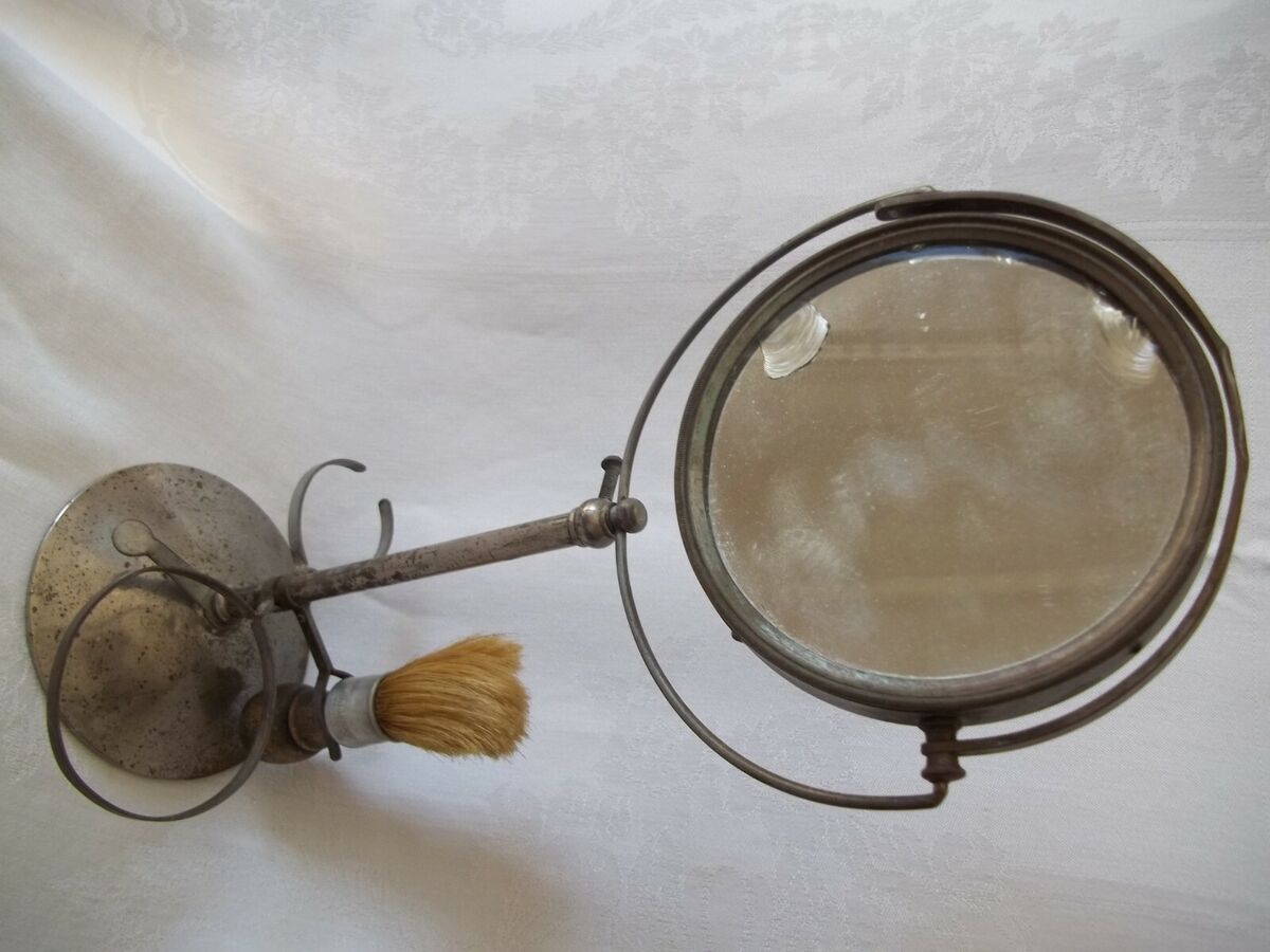 ANTIQUE SHAVING Stand with MIRROR and Brush | eBay ANTIQUE SHAVING Stand with MIRROR and Brush | eBay