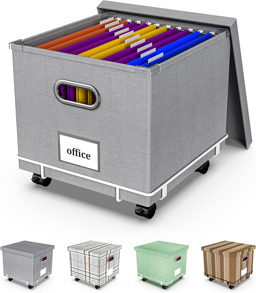 Upgraded Easy Slide File Box for Hanging Files with Lid Upgraded Easy Slide File Box for Hanging Files with Lid