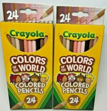 (2) Crayola Colors of the World Colored Pencils 24 Count Pre-Sharpened Set