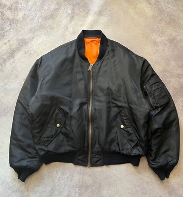 VINTAGE MA-1 90's Military Bomber Jacket Mens Size L | eBay VINTAGE MA-1 90's Military Bomber Jacket Mens Size L | eBay