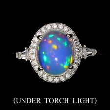 925 Sterling Silver Ring Oval Fire Opal 9x7mm Natural Gemstone Jewelry