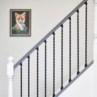 Deluxe Spiral Metal Stair Spindle - with Decorative Landing Brackets