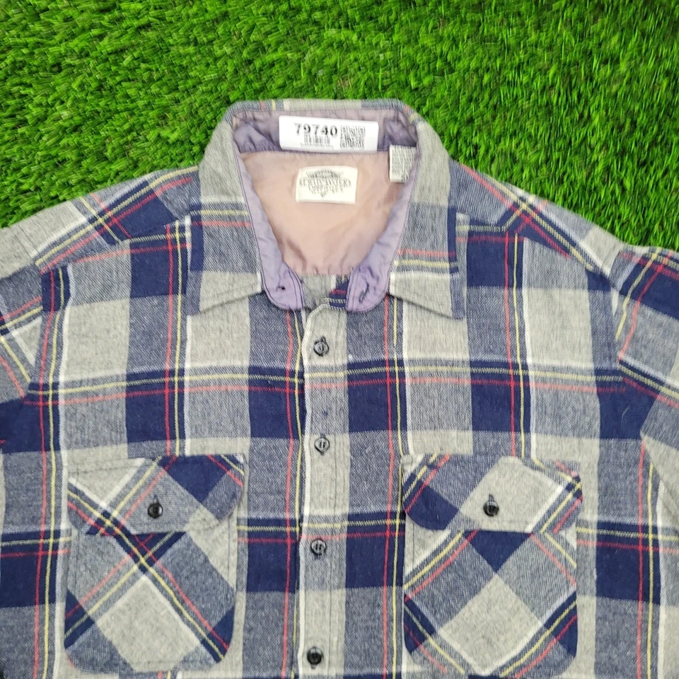 Vintage Fieldmaster Wool Flannel Button Shirt XL Buffalo Plaid 80s 90s - Image 2 of 4