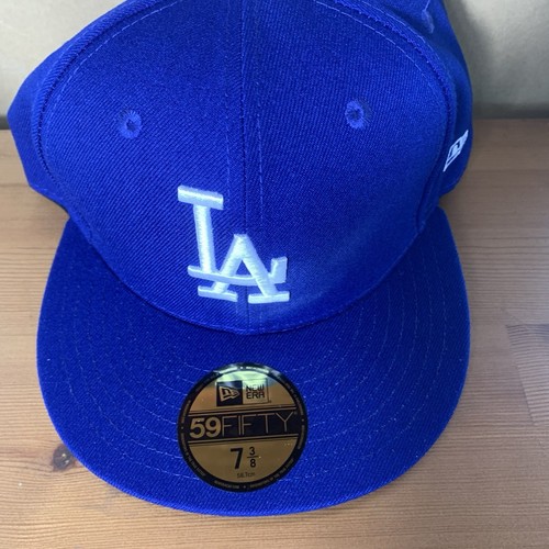 Los Angeles Dodgers Hat Size 7 3/8 Blue Throwback New Era 59FIFTY fitted Cap - Picture 2 of 5