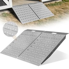 2 Pack 36" x 24" Heavy Duty Aluminum Shed Ramp, Loading for Mowers, ATV, Silver