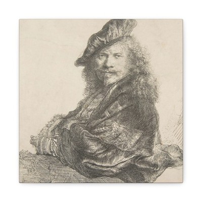 Rembrandt (Rembrandt van Rijn) - Self-Portrait, Leaning - Canvas Wall Art