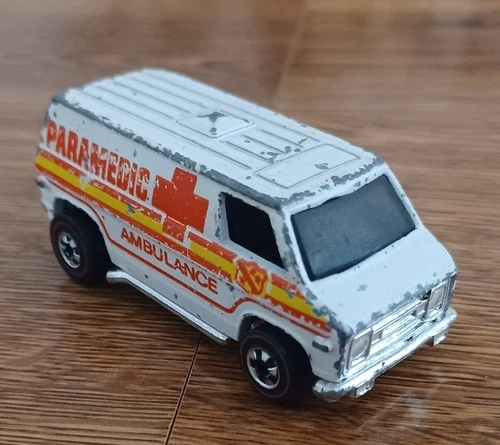 Vintage 1974 Hotwheels Redline Paramedic Ambulance Van. Hong Kong.