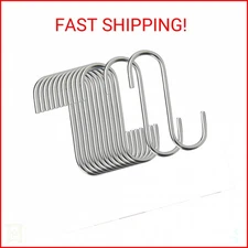 HTBMALL 40-Pack S Hooks - Stainless Steel Heavy Duty S Hooks for Hanging pots, P