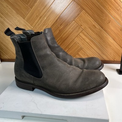 Jil Sander Men Chelsea Leather Boots Size 10 Olive Green 1 JUT 118