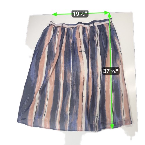 Modcloth 1X Style Saga Midi Skirt Plus Size Peach Blue White Polyester - Picture 6 of 7