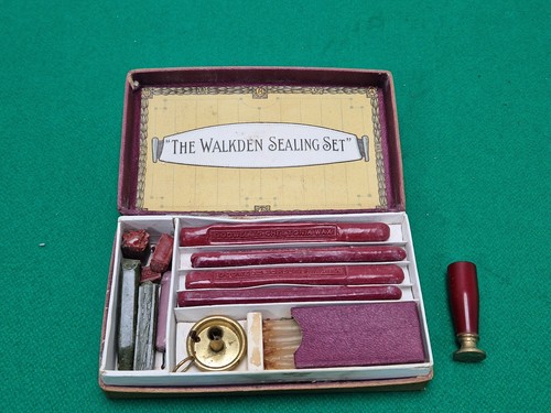 Vintage The Walkden Wachssiegel Set mit Blankstempel im Originalkarton