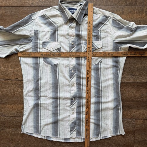 Herren XLT Wrangler Western Cowboy Rodeo kariert Perlen Druckknopf Langarm Hemd - Bild 5 von 7