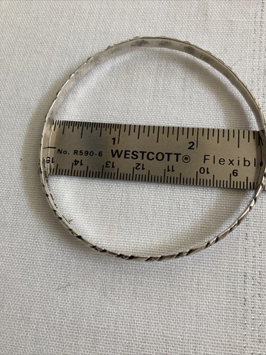 Vintage Taxco 925 Sterling Silver Bangle Bracelet 6mm Width 14.8 Gr - Picture 4 of 6