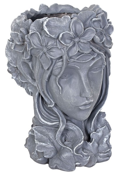 Pflanztopf Figur Frauenkopf Blumentopf PflanzbüSte Antik Blumenkopf Gartenfigur-image