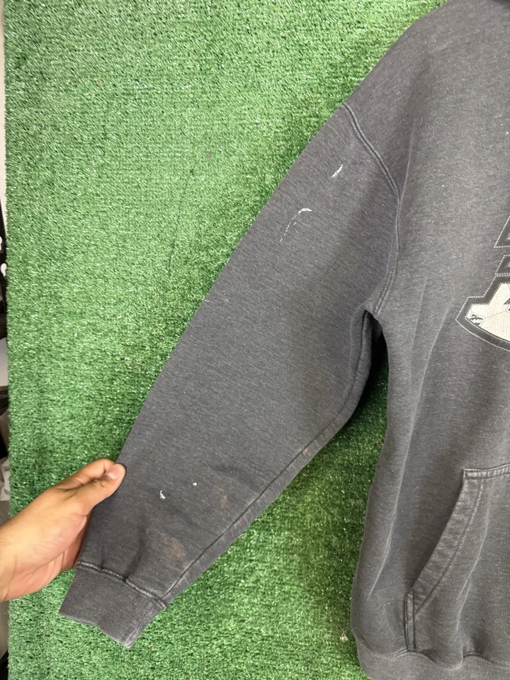 Винтажная мужская толстовка с капюшоном FMF Racing для мотокросса размер M серый флисовый пуловер Y2K - Изображение 3 из 4