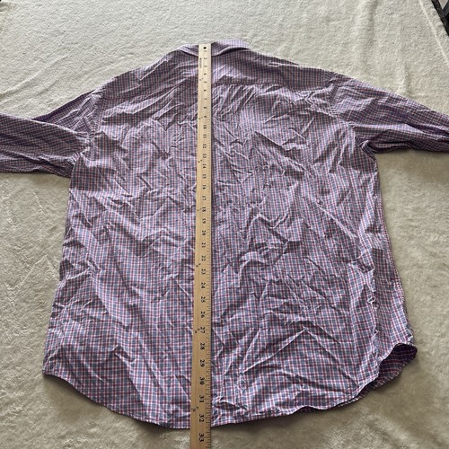 Peter Millar Button Up Hemd Herren XL rosa kariert Freizeit Baumwolle Sommer Komfort - Bild 4 von 5