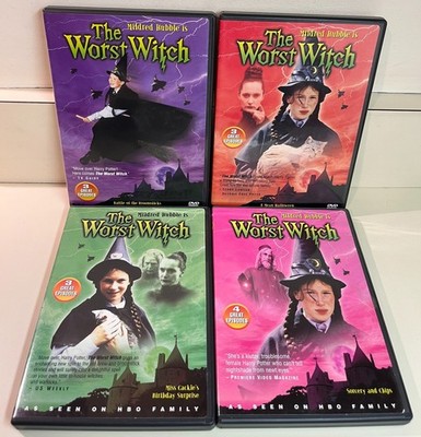 The Worst Witch 4 DVD Lot, Jill Murphy, Mildred Hubble, HBO Kids, 13 Episodes