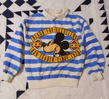 Vintage 1980s Blue striped CHILDs MICKEY  CO sweatshirt.. 5/6..good condition