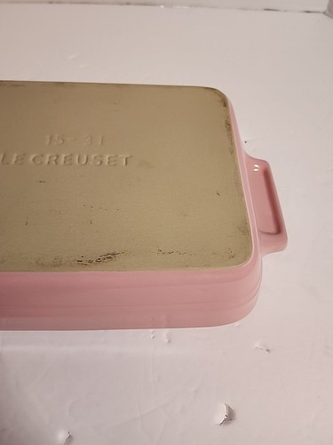 Le Creuset Pink Stoneware Rectangular Baking Dish 10x7 - Picture 9 of 9