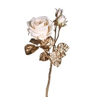 Bianchi Dino Blume Pink 3 Knospe Mit BläTter Gold 48Cm Creme Und Dekoration N