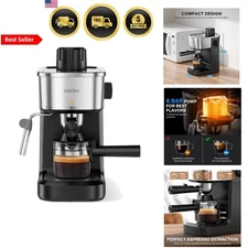 Espresso Coffee Machine 6 Bar 800W Compact Milk Frother Cappuccino Latte