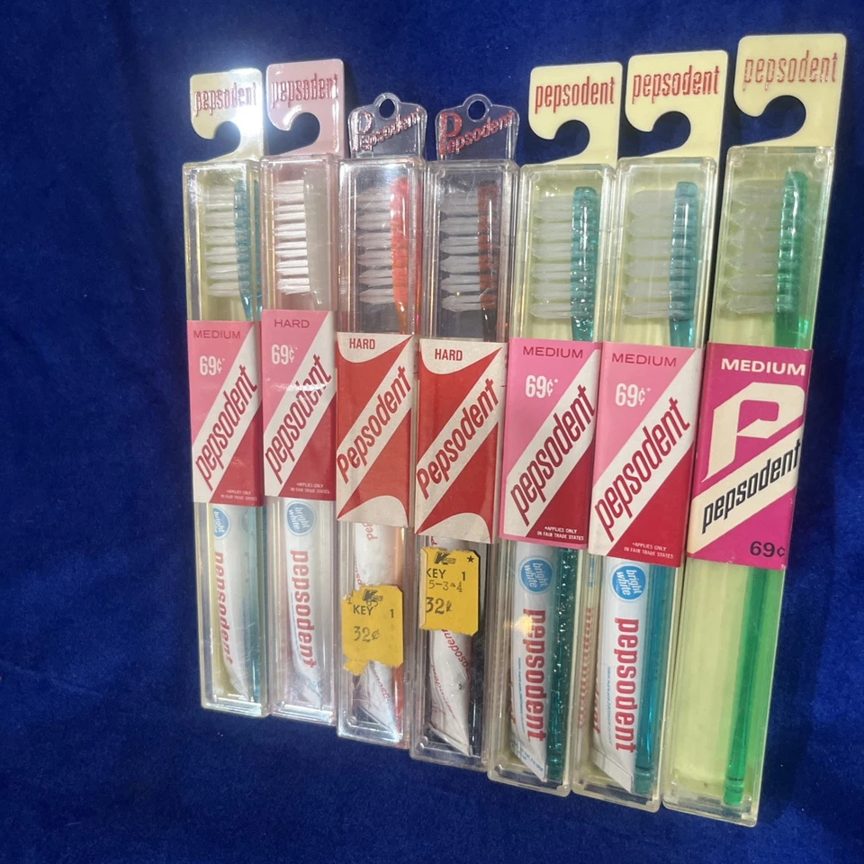 Lote de 7 Pasta de Dientes Pepsodent Mediana Dura De Colección Nuevo En Caja Lote #4 Foto 3 de 4