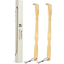 2 Pack Wooden Bamboo Back Scratcher, 17 Inch Long Handle Back Scratchers for