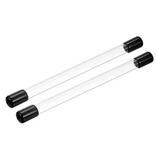 2 Set Clear Rigid Tube Plastic Tubing with Black Cap 11mmx12mm/0.43"x0.47"