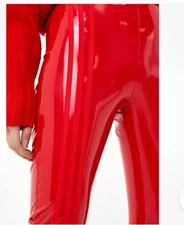 adidas IVY PARK Faux Latex Pants Leggings Triple Red By Beyonce Large New