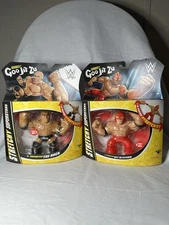 Lot Of 2 WWE Goo Jit Zu Stretchy Action Figures The Rock & Rey Mysterio New!