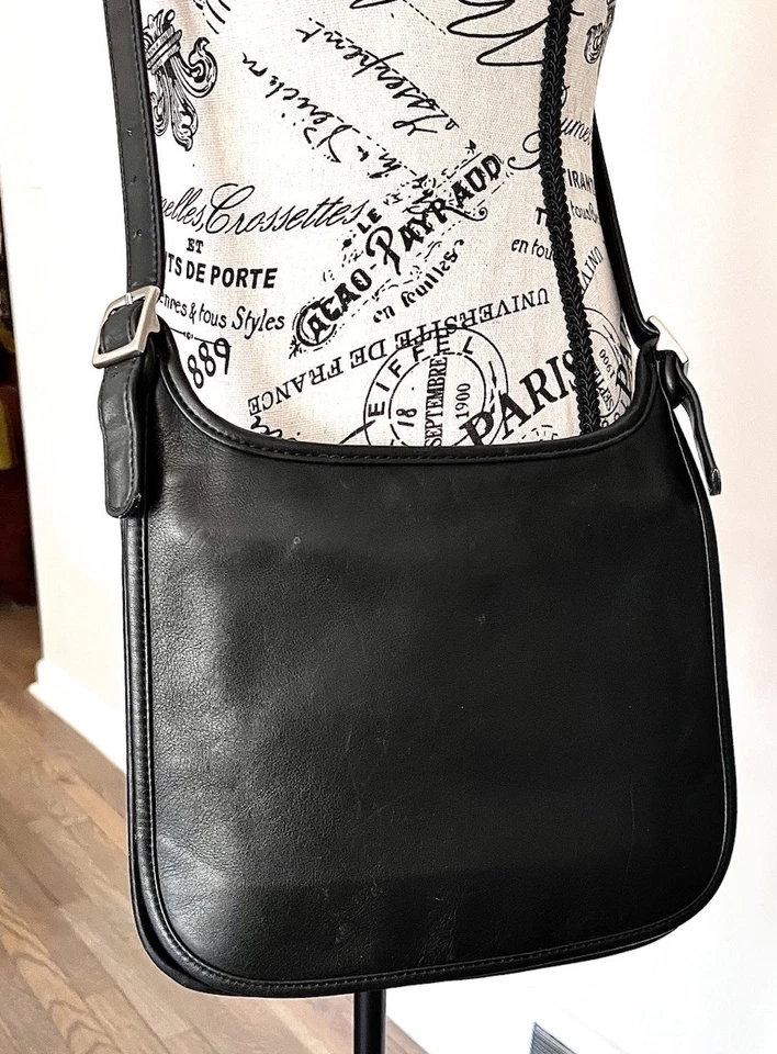 Bolsa tiracolo vintage Giani Bernini preta couro macio satchel - Imagem 2 de 4