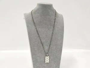 Collier GUCCI Argent 925 GG Gravure Abeille Dog Tag Accessoires Made in Italy