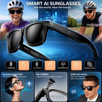 AI Smart Glasses Bluetooth Call Glasses Audio Translation for Men and Women Work